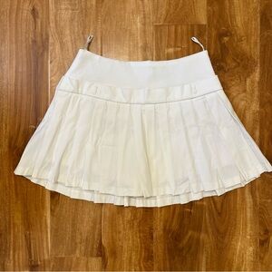 Zara Cream Pleated Mini Skirt with Shorts / Skort